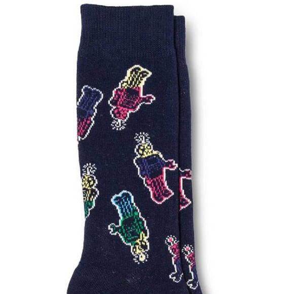 Robot Novelty Crew Socks 6 - 12 Mossimo Navy NEW - Picture 3 of 4